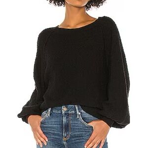Free People Textured Black Crew Neck Sweater (found my friend)